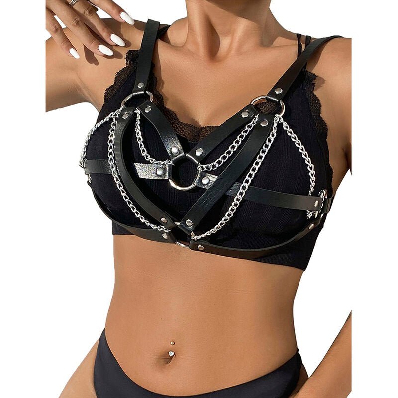 SUBBLIME - 953713 PUNK BONDAGE BELT METAL BUCKLE BLACK ONE SIZE - Kink&Play