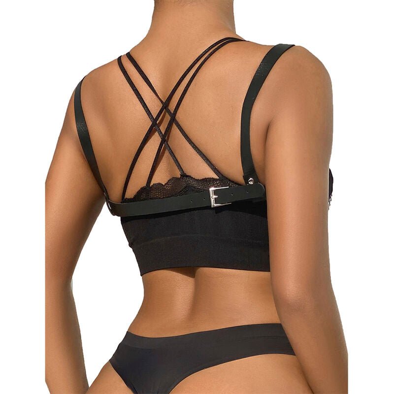 SUBBLIME - 953713 PUNK BONDAGE BELT METAL BUCKLE BLACK ONE SIZE - Kink&Play