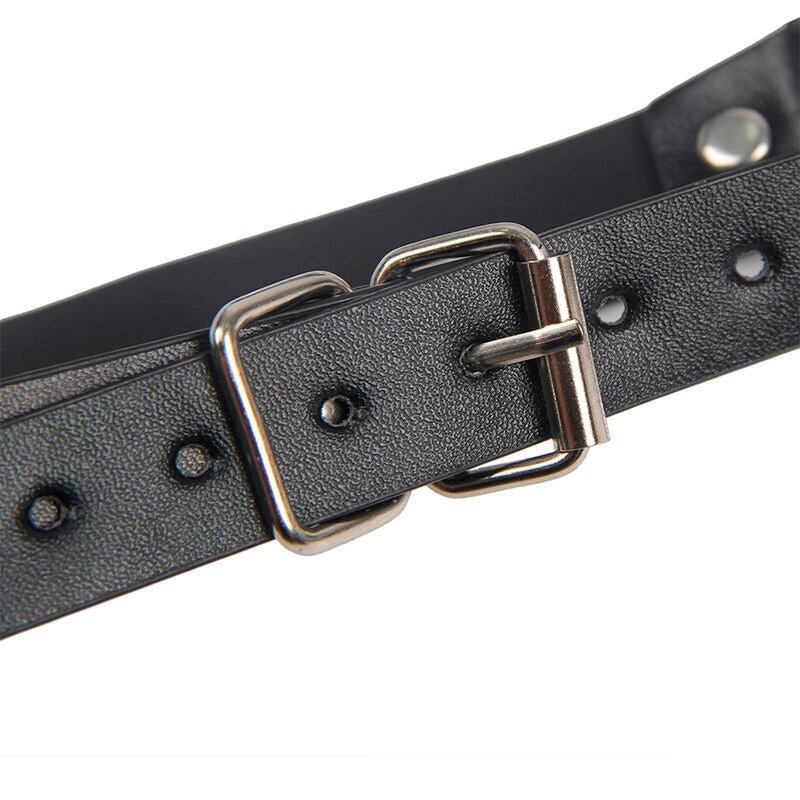 SUBBLIME - 953720 BONDAGE LEATHER STRAP BREAST CLAMPS BLACK ONE SIZE - Kink&Play