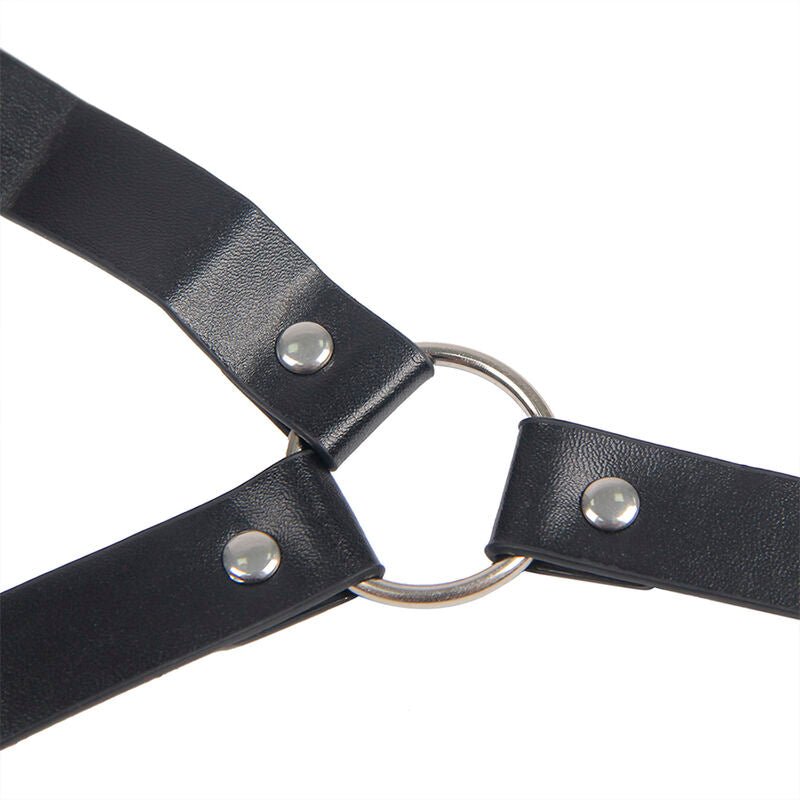 SUBBLIME - 953720 BONDAGE LEATHER STRAP BREAST CLAMPS BLACK ONE SIZE - Kink&Play
