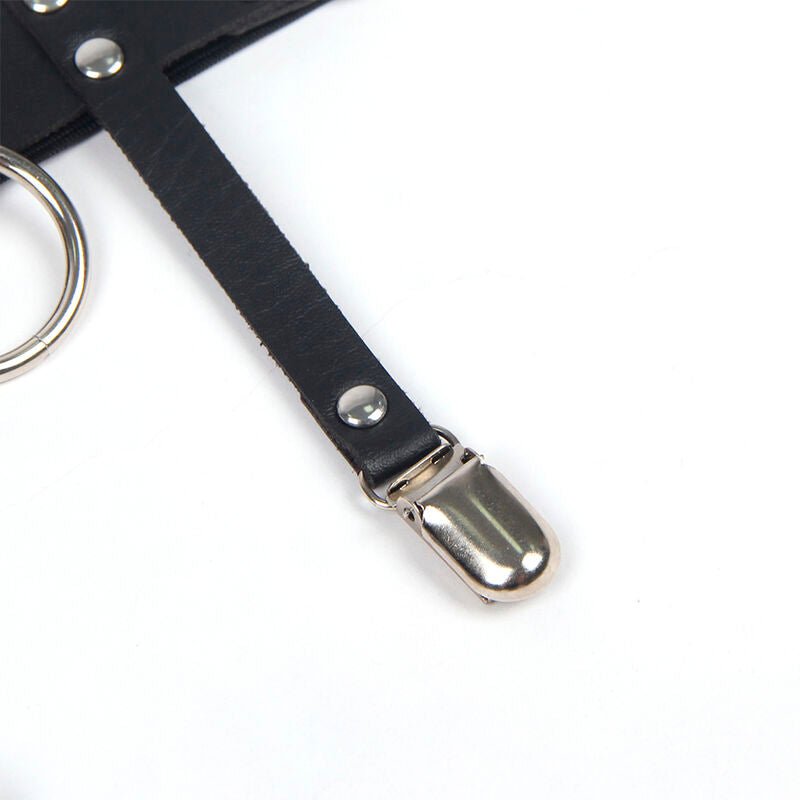 SUBBLIME - 953744 ADJUSTABLE LEATHER PUNK GARTER BLACK ONE SIZE - Kink&Play