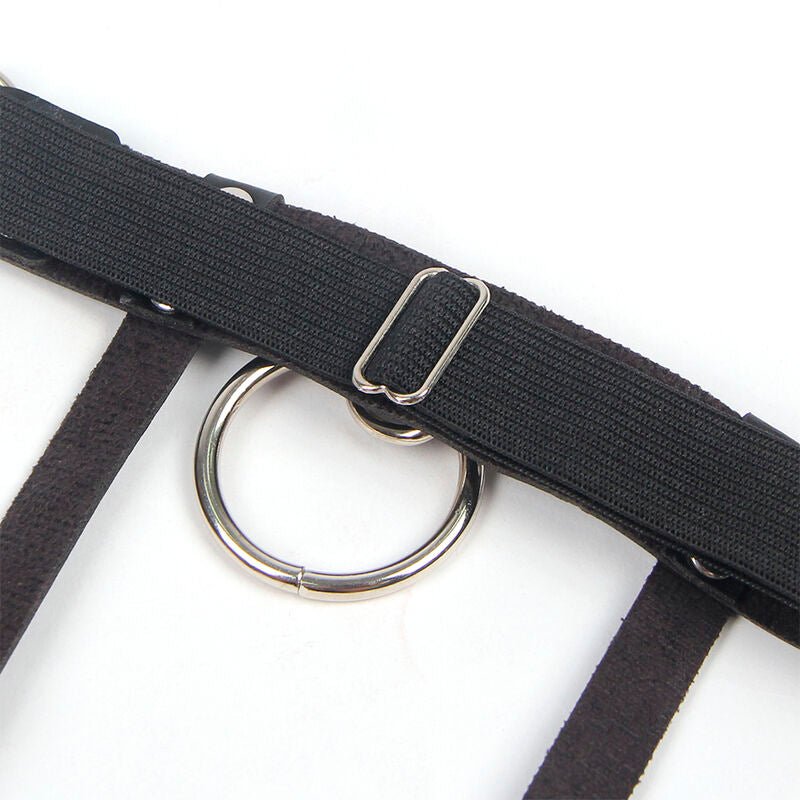 SUBBLIME - 953744 ADJUSTABLE LEATHER PUNK GARTER BLACK ONE SIZE - Kink&Play