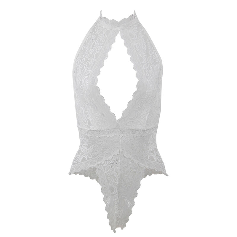 SUBBLIME - 953867 LACE BODYSUIT WHITE L/XL - Kink&Play