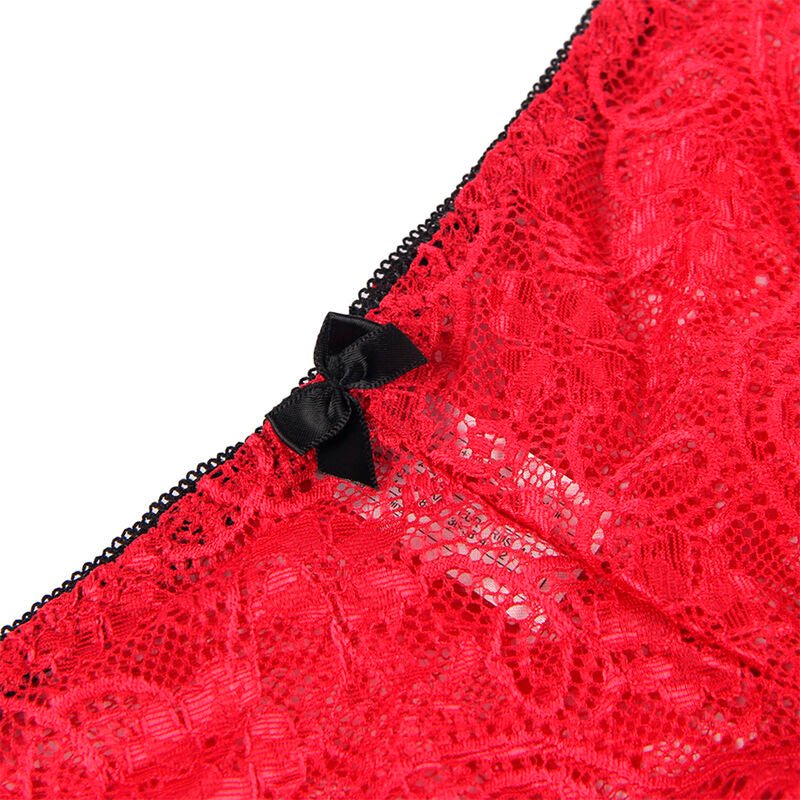 SUBBLIME - 953898 SILK AND LACE NIGHTGOWN + PANTIES RED S/M - Kink&Play