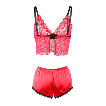 SUBBLIME - 953898 SILK AND LACE NIGHTGOWN + PANTIES RED S/M - Kink&Play