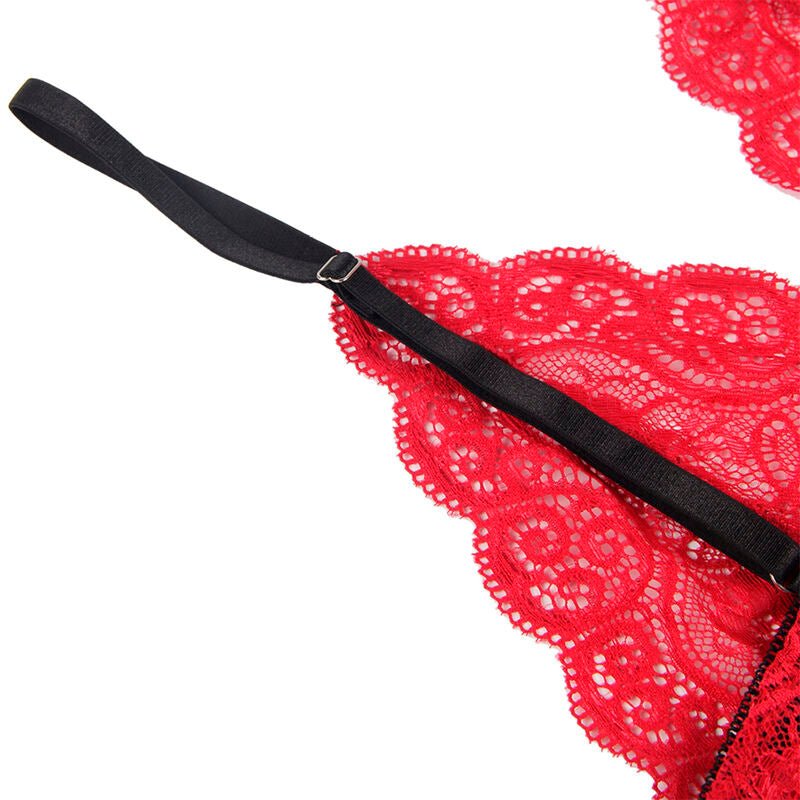 SUBBLIME - 953898 SILK AND LACE NIGHTGOWN + PANTIES RED S/M - Kink&Play