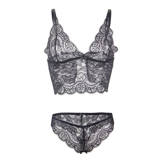 SUBBLIME - 953928 SILK AND LACE NIGHTGOWN + PANTIES BLACK L/XL - Kink&Play