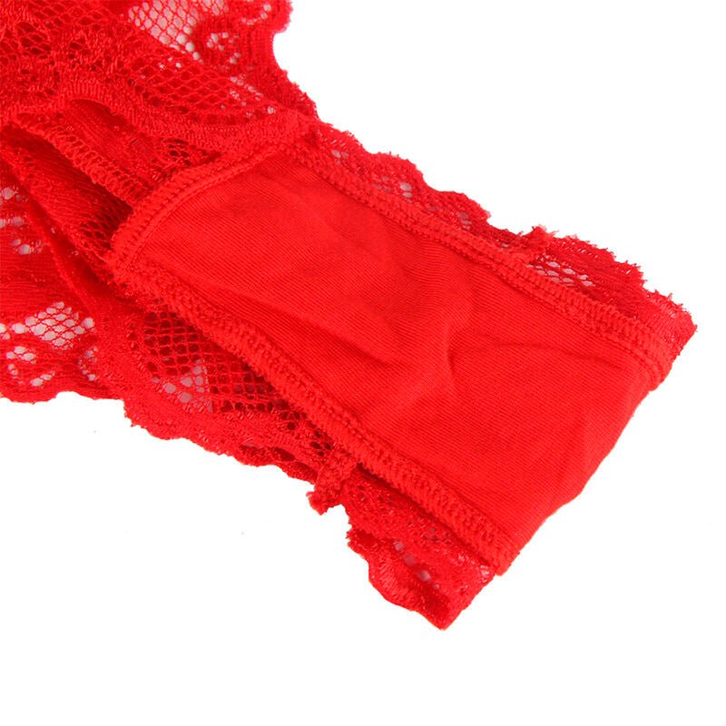 SUBBLIME - 953973 SEXY BODY WITH RUFFLES + BELT RED S/M - Kink&Play