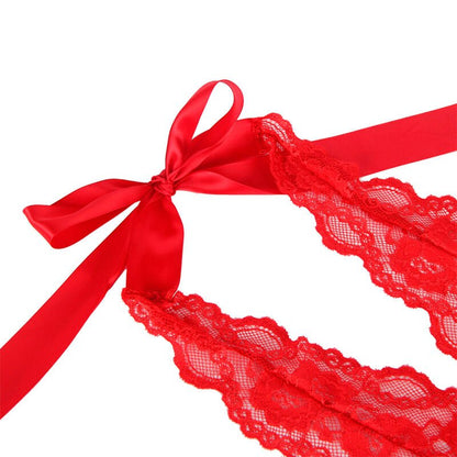 SUBBLIME - 953980 SEXY BODY WITH RUFFLES + BELT RED L/XL - Kink&Play