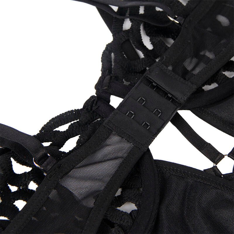SUBBLIME - 954055 SEXY LACE BODYSUIT BLACK S/M - Kink&Play