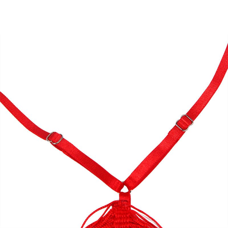 SUBBLIME - 954253 STRAPPY DRESS + THONG RED L/XL - Kink&Play