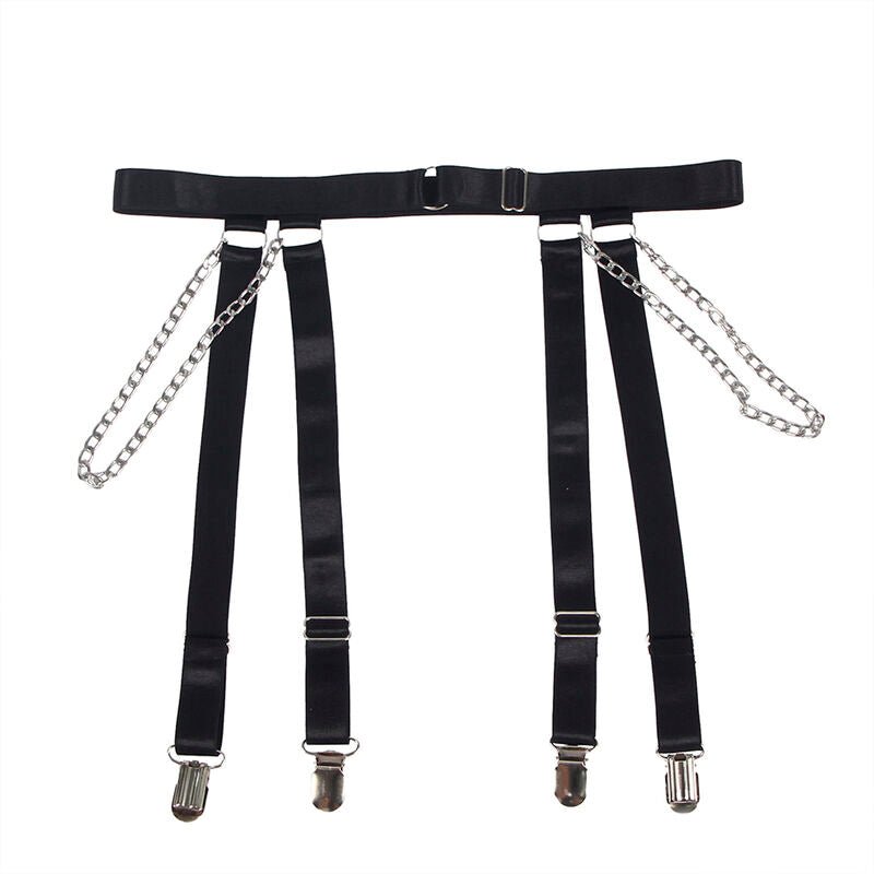 SUBBLIME - 954260 BODY WITH CHAINS + GARTER BELT BLACK S/M - Kink&Play