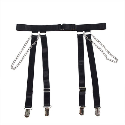 SUBBLIME - 954260 BODY WITH CHAINS + GARTER BELT BLACK S/M - Kink&Play