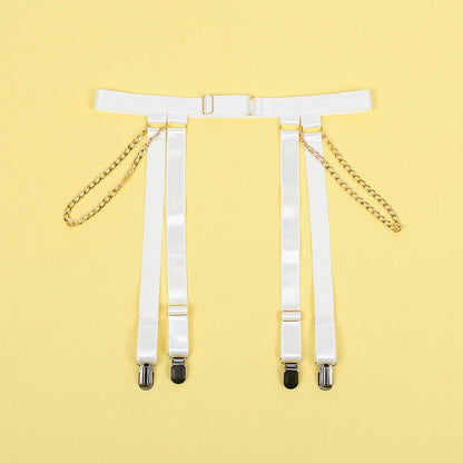 SUBBLIME - 954291 BODY WITH CHAINS + GARTER BELT WHITE L/XL - Kink&Play