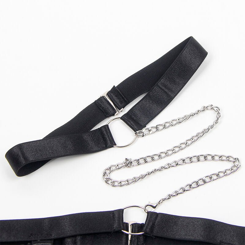 SUBBLIME - 954390 SEXY BODY WITH GARTER BELT BLACK L/XL - Kink&Play