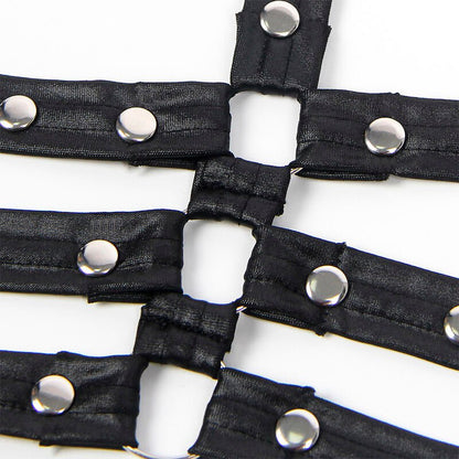 SUBBLIME - 954406 LEATHER BONDAGE DRESS BLACK S/M - Kink&Play