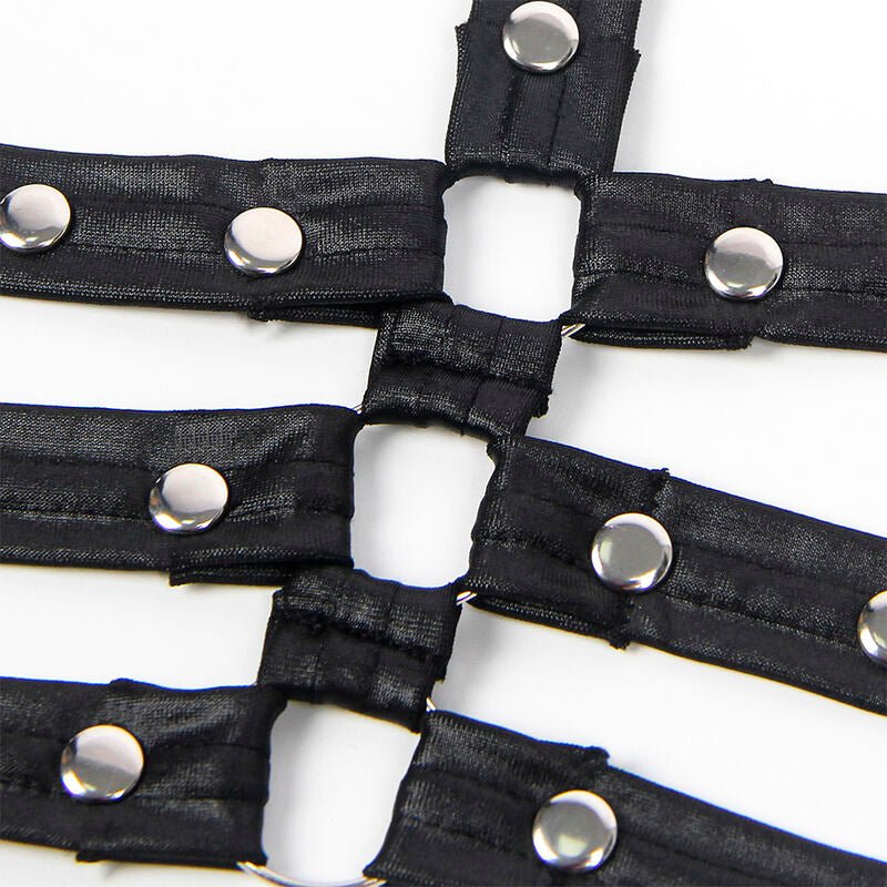 SUBBLIME - 954413 LEATHER BONDAGE BODY BLACK L/XL - Kink&Play