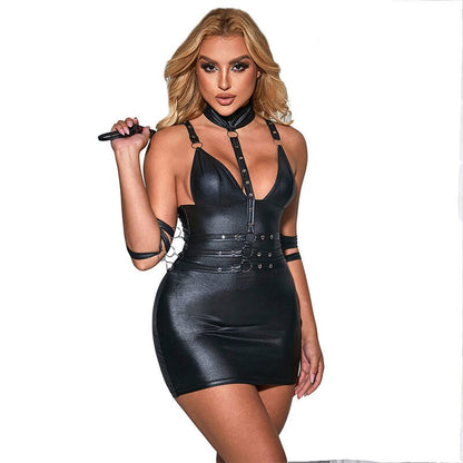 SUBBLIME - 954413 LEATHER BONDAGE BODY BLACK L/XL - Kink&Play