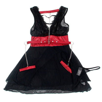 SUBBLIME - 954420 LACE BONDAGE DRESS BLACK S/M - Kink&Play