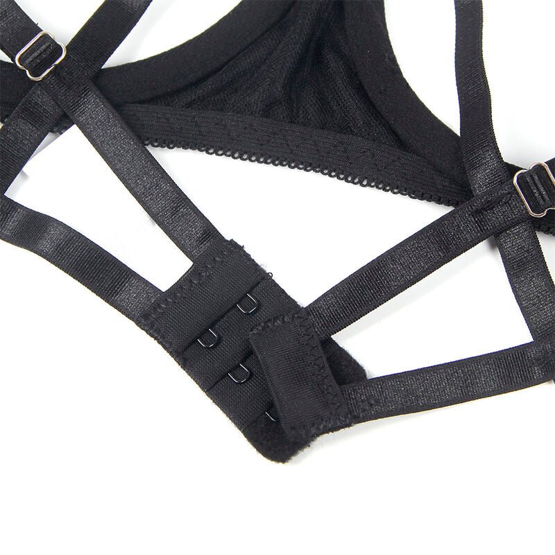 SUBBLIME - 955199 BRA SET WITH ADJUSTABLE BLACK BOW S/M - Kink&Play