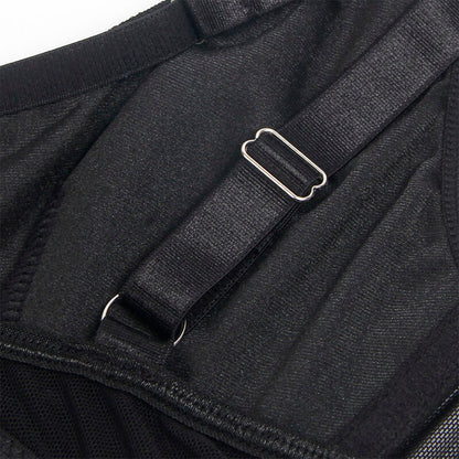 SUBBLIME - 955243 BLACK BONDAGE BRA WITH GARTER SET L/XL - Kink&Play