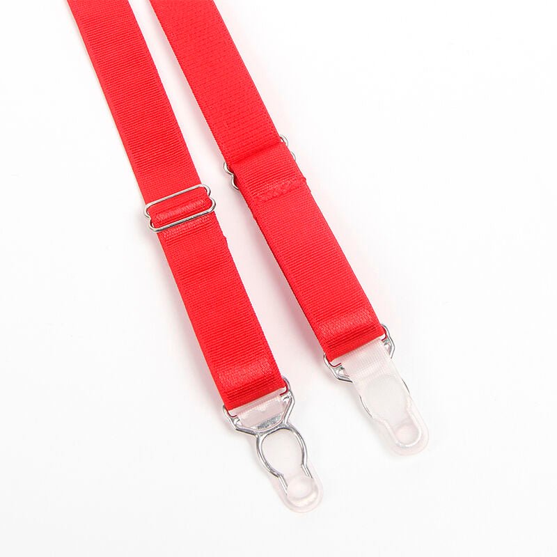 SUBBLIME - 955267 RED BONDAGE BRA WITH GARTER SET L/XL - Kink&Play