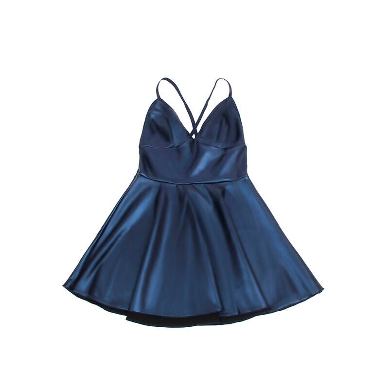SUBBLIME - 955410 DRESS WITH BLUE LEATHER STRAPS S/M - Kink&Play