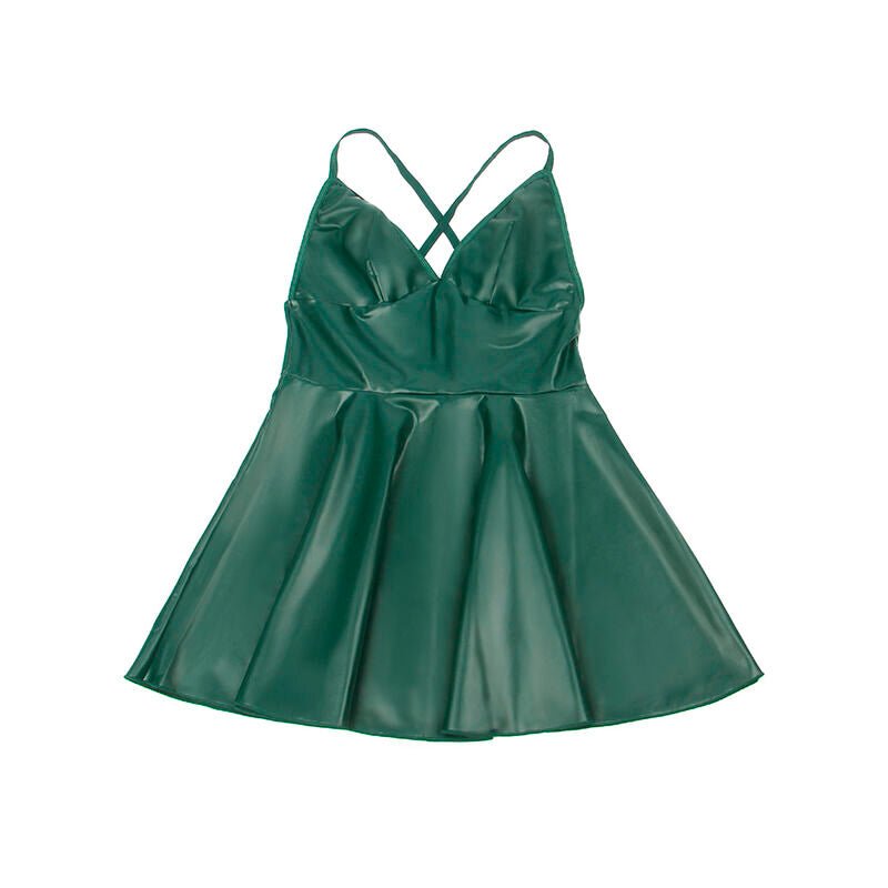SUBBLIME - 955441 DRESS WITH GREEN LEATHER STRAPS L/XL - Kink&Play
