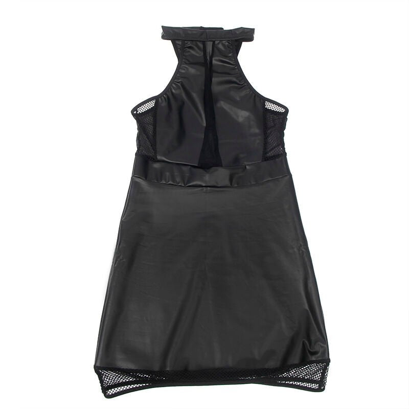 SUBBLIME - 955489 HALTER NECK DRESS WITH TRANSPARENCIES BLACK L/XL - Kink&Play