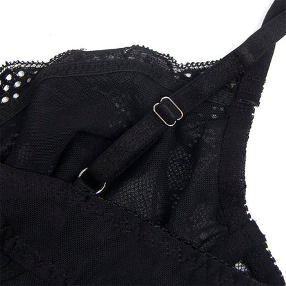 SUBBLIME - 955625 LACE BODYSUIT WITH BOTTOM CLOSURE BLACK L/XL - Kink&Play