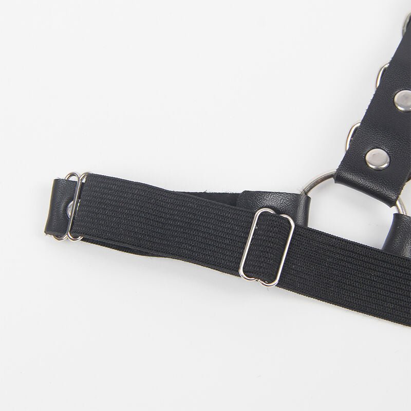 SUBBLIME - BELT AND GARTER HARNESS WITH RINGS AND CHAINDETAIL ONE SIZE - Kink&Play