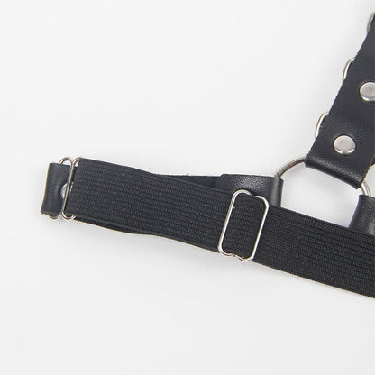 SUBBLIME - BELT AND GARTER HARNESS WITH RINGS AND CHAINDETAIL ONE SIZE - Kink&Play