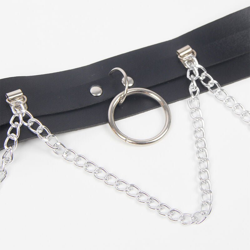 SUBBLIME - BELT AND GARTER HARNESS WITH RINGS AND CHAINDETAIL ONE SIZE - Kink&Play