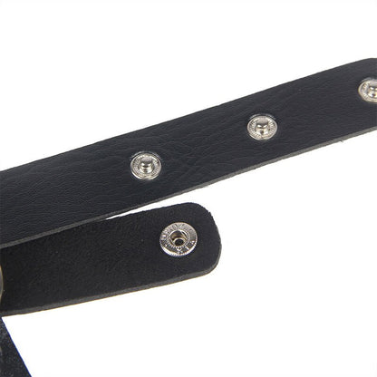 SUBBLIME - CHEST HARNESS LEATHER CHAINS BLACK ONE SIZE - Kink&Play
