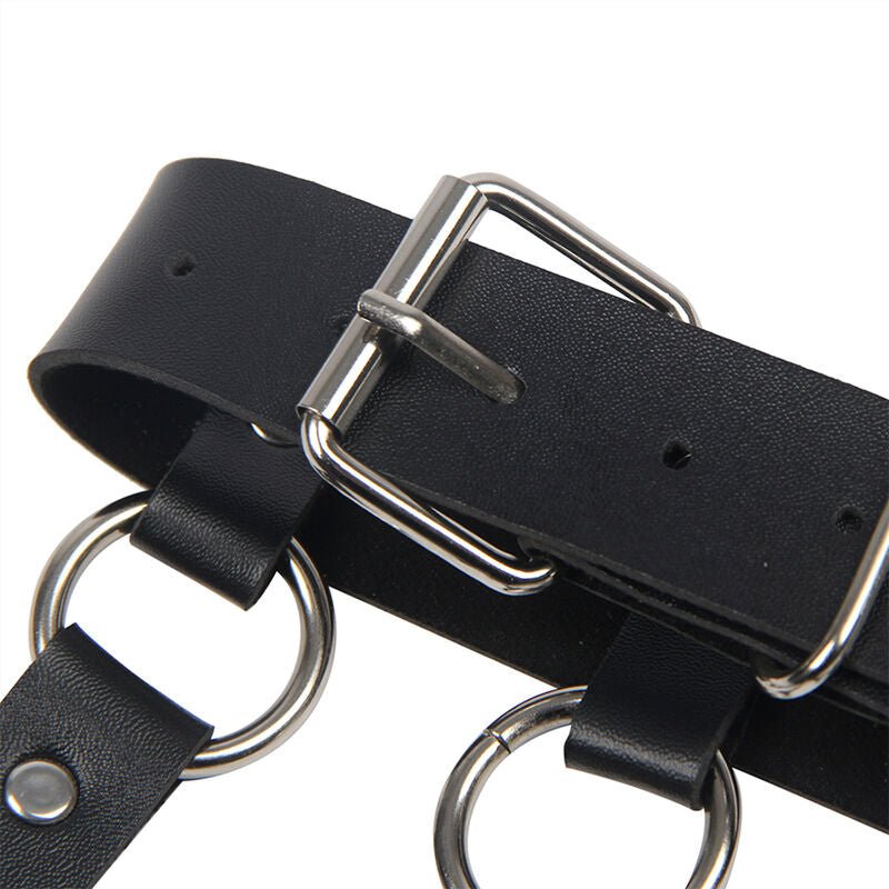 SUBBLIME - CHEST HARNESS WITH BIG RING CHAINS ONE SIZE - Kink&Play