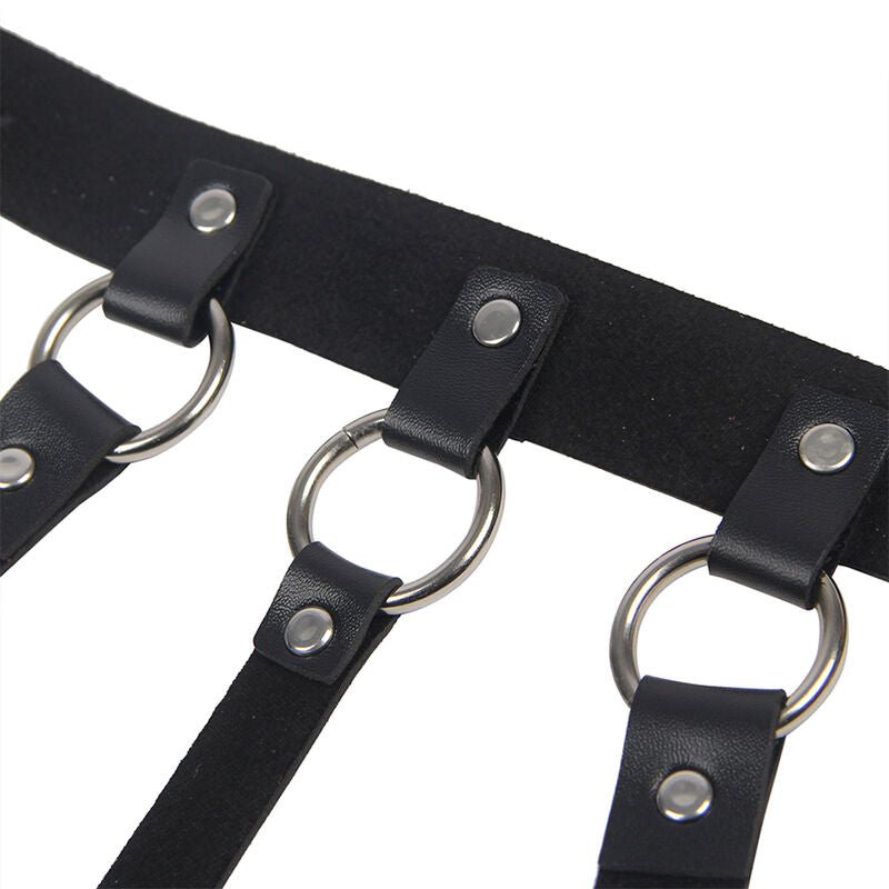 SUBBLIME - CHEST HARNESS WITH BIG RING CHAINS ONE SIZE - Kink&Play