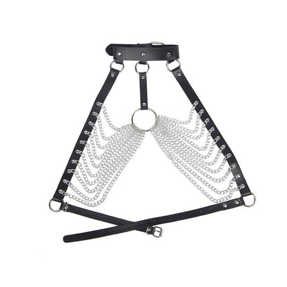 SUBBLIME - CHEST HARNESS WITH BIG RING CHAINS ONE SIZE - Kink&Play
