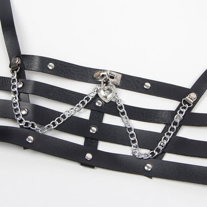 SUBBLIME - CORSET HARNESS WITH CHAINDETAIL ONE SIZE - Kink&Play
