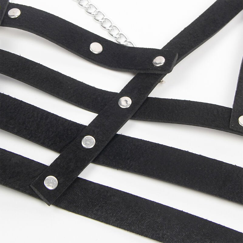 SUBBLIME - CORSET HARNESS WITH CHAINDETAIL ONE SIZE - Kink&Play