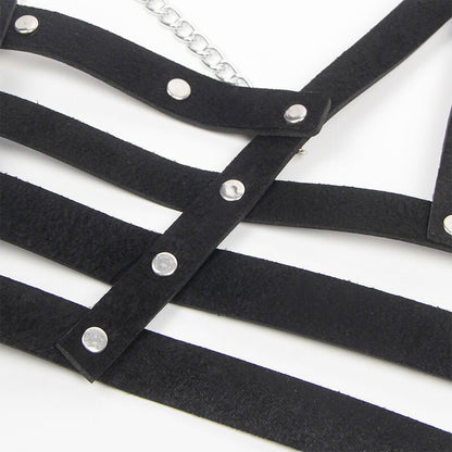 SUBBLIME - CORSET HARNESS WITH CHAINDETAIL ONE SIZE - Kink&Play
