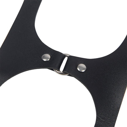 SUBBLIME - FULL BODY HARNESS WITH LEATHER BUCKLES BLACK ONE SIZE - Kink&Play