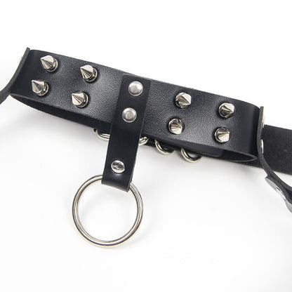 SUBBLIME - HARNESS BRA AND NECKLACE WITH CHAINS ONE SIZE - Kink&Play
