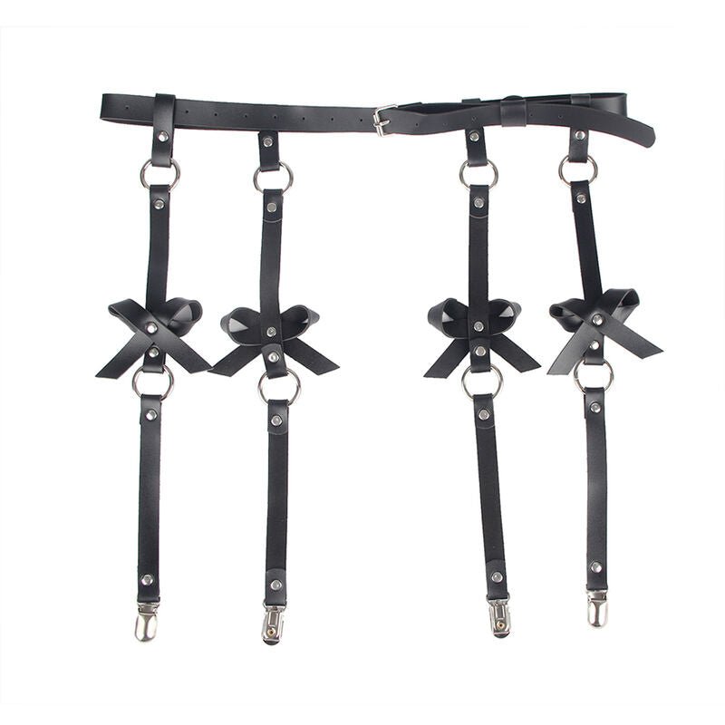 SUBBLIME - LEATHER CHAINLEG HARNESS BLACK ONE SIZE - Kink&Play