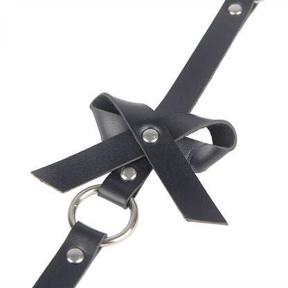 SUBBLIME - LEATHER CHAINLEG HARNESS BLACK ONE SIZE - Kink&Play