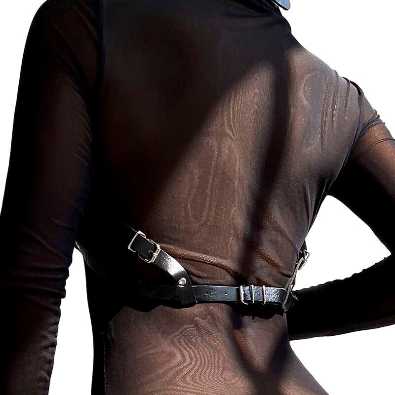 SUBBLIME - LEATHER CHEST HARNESS BLACK ONE SIZE - Kink&Play