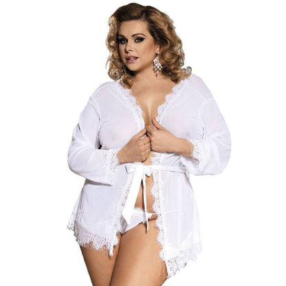 SUBBLIME - QUEEN PLUS WHITE BABYDOLL WITH FRINGE - Kink&Play