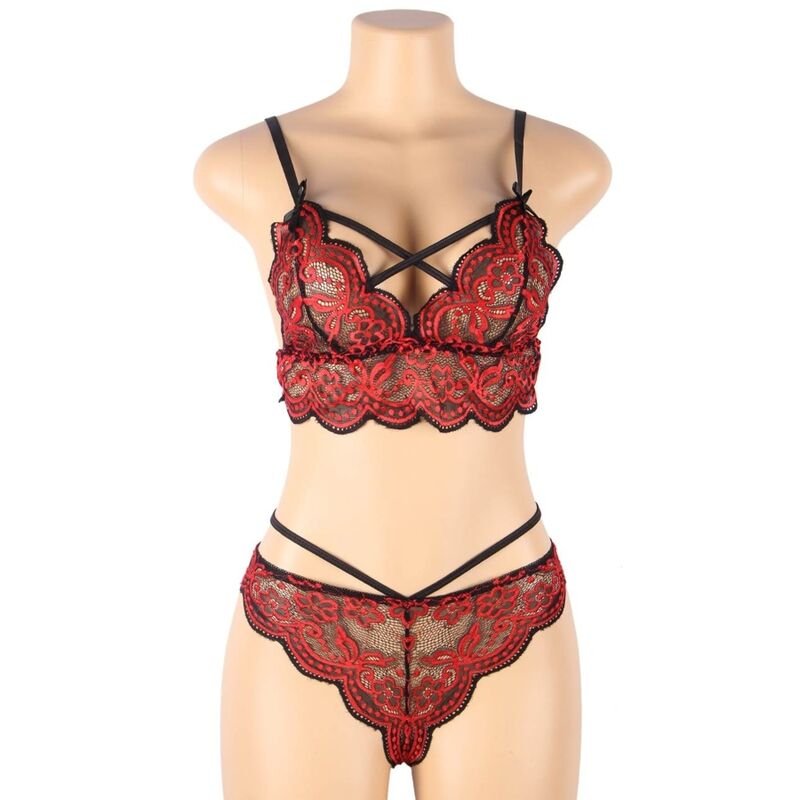 SUBBLIME - SET TWO PIECES SET LACE TOP AND PANTIES S/M - Kink&Play