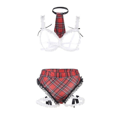 SUBBLIME - SEXY SCHOOLGIRL COSTUME WITH BRA L/XL - Kink&Play
