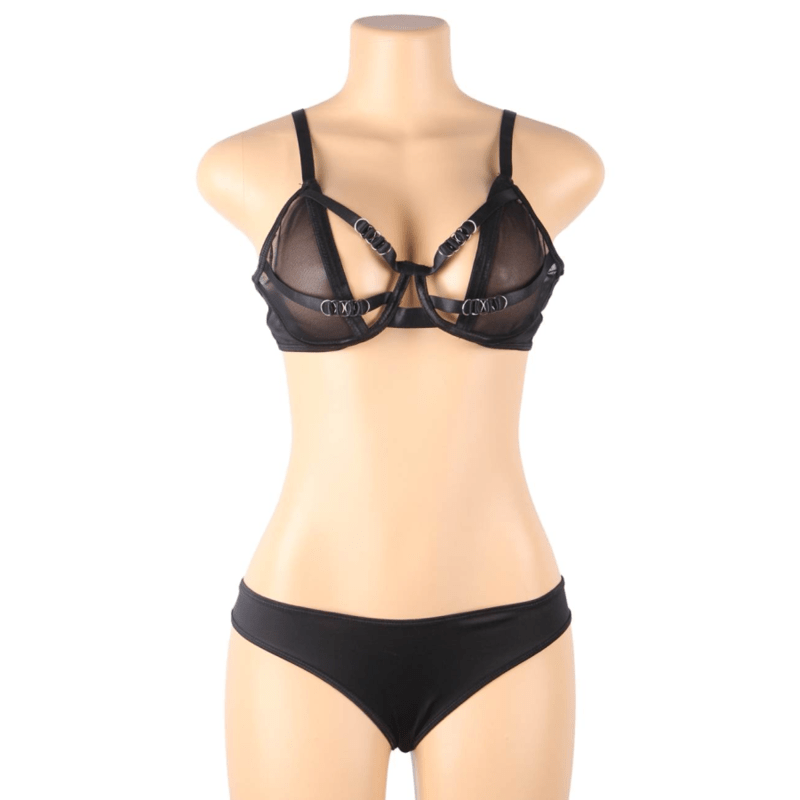 SUBBLIME - TWO PIECE SET OF TRANSPARENCY BRA AND S/M STRIPS - Kink&Play