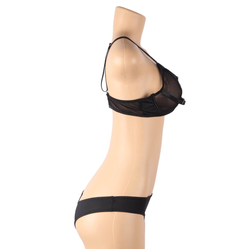 SUBBLIME - TWO PIECE SET OF TRANSPARENCY BRA AND S/M STRIPS - Kink&Play